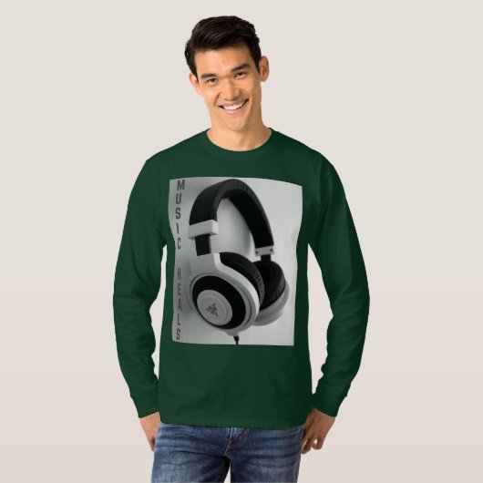 Kurzschläfchen-T-Shirt für Kopfhörer T-Shirt (Vorne ganz)