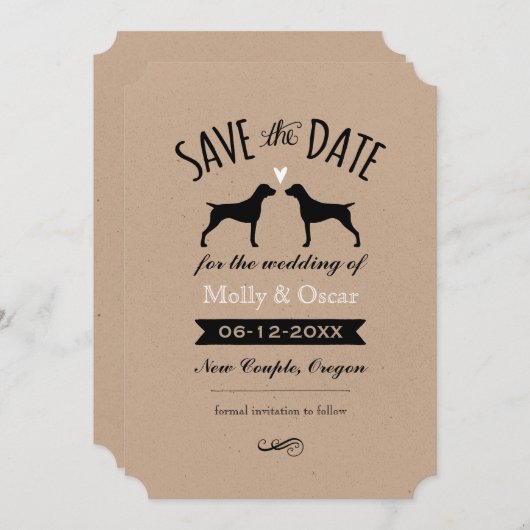 Kurzzeiger auf Deutsch: Hochzeit retten das Datum Save The Date (Vorne/Hinten)