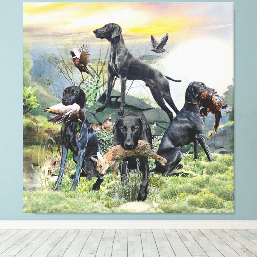 Kurzzeiger Leinwanddruck (Insitu (Holzboden))