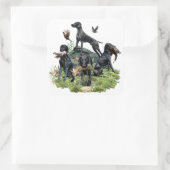 Kurzzeiger Quadratischer Aufkleber (Tasche)