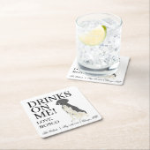 Kurzzeiterhochzeit in Schwarz und Weiß Rechteckiger Pappuntersetzer (Vor Ort)