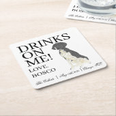 Kurzzeiterhochzeit in Schwarz und Weiß Rechteckiger Pappuntersetzer (angewinkelt)