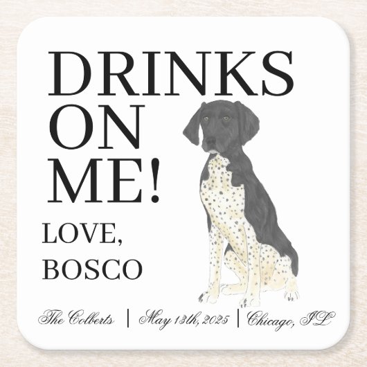 Kurzzeiterhochzeit in Schwarz und Weiß Rechteckiger Pappuntersetzer (Vorderseite)