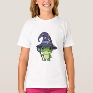 Kuschel-Frosch-Zauberer mit magischem Stab für Kin T-Shirt