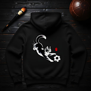 Kuschel-Hoodie Fußball-Katze - Sportliches Geschen Hoodie