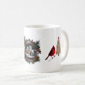 Kuschel-Kardinal-Vögel Strickhut Weihnachtsbaum Kaffeetasse (VorderseiteRechts)