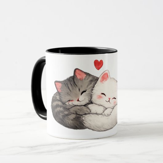 Kuschel-Kätzchen-Liebe-Tasse Tasse (Vorderseite Links)