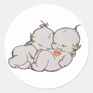 Kuschel-Kewpies-Aufkleber Runder Aufkleber