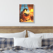 Kuschel-Pinguin-Lesekinderzimmer-Wandbild Leinwand (Insitu (Schlafzimmer))