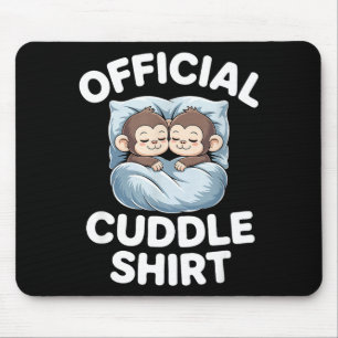 Kuschel-Shirt Süßes Schläfriges Affen-Paar Mousepad