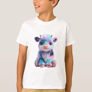 Kuschel-Tie-Dye-Galaxie-Fluffy-Baby-Kuh-Kinder T-Shirt