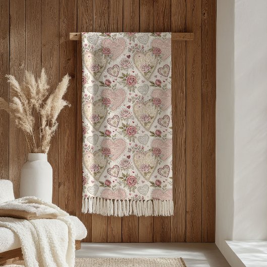 Kuscheldecke Blush Pink Liebe & Rosen zum Valentin Fleecedecke
