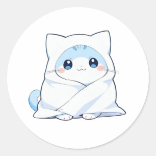 Kuscheldecke Kätzchen Kawaii Süße Katzen Gestaltun Runder Aufkleber