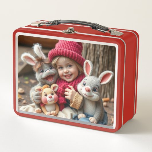 Kuschelfreunde im Herbstzauber Metall Brotdose (Vorderseite)