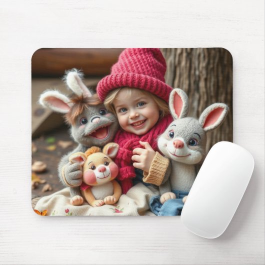 Kuschelfreunde im Herbstzauber Mousepad (Mit Mouse)