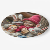 Kuschelfreunde im Herbstzauber Pappteller (Schrägansicht)