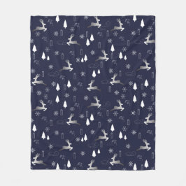 Kuschelige dunkle Fleece-Decke mit silbernen Renti Fleecedecke