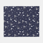 Kuschelige dunkle Fleece-Decke mit silbernen Renti Fleecedecke (Vorderseite (Horizontal))