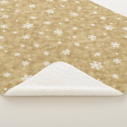 Kuschelige Gold Glitter Sterne Schneeflocken Sherp Sherpadecke