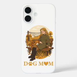 Kuscheliger Moment der Hunde-Mama mit ihrem Beglei iPhone 16 Hülle
