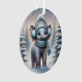 Kuscheliger Schneetag-Elefant Ornament (Vorderseite)