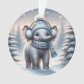 Kuscheliger Schneetag-Elefant Ornament (Vorderseite)