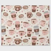 Kuscheliges Kaffeetassen-Muster (10) Geschenkpapier (Flach)