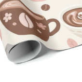 Kuscheliges Kaffeetassen-Muster (10) Geschenkpapier (Rolleneckpunkt)