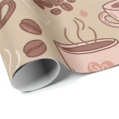 Kuscheliges Kaffeetassen-Muster (7) Geschenkpapier (Rolleneckpunkt)