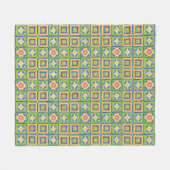 Kuscheliges modernes Retro-grünes Großmutterquadra Fleecedecke (Vorderseite (Horizontal))