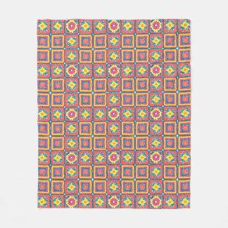 Kuscheliges modernes Retro-Korallen-Großmutterquad Fleecedecke