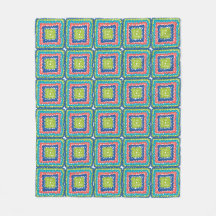 Kuscheliges modernes Retro-Limettengrün-Blau-Großm