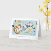 Kuschelkatze Valentinstag Karte (Gelbe Blume)