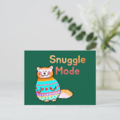Kuschelmodus Kuschel-Garnkatze Postkarte (Stehend Vorderseite)