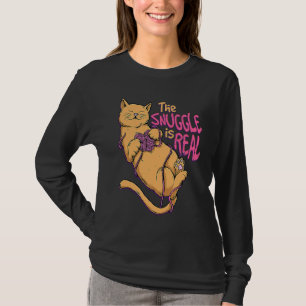 Kuscheln ist echt Stricken Häkeln Katze  Strickeri T-Shirt