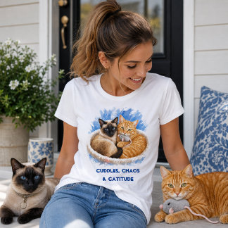 Kuscheln & Katzeneinstellung Wasserfarbe Süße Katz Tri-Blend Shirt