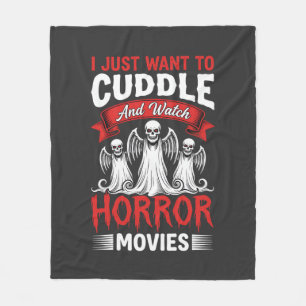 Kuscheln und Horrorfilme schauen Skelett Halloween Fleecedecke