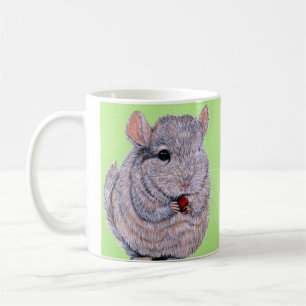 Kuschelndes knabberndes Chinchilla-Gemälde Kaffeetasse