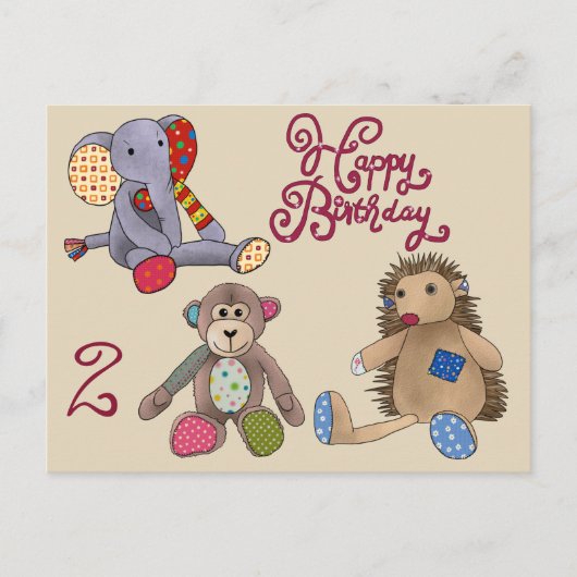 Kuscheltiere Postkarte (Vorderseite)