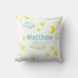 Kuschelwolken und Sterne Monogramm Kissenhülle Kissen