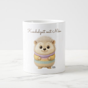 Kuschelzeit Igel mit Name Jumbo-Tasse