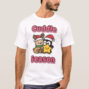 Kuschelzeit Süße Rentiere und Pinguin Umarmen T-Shirt