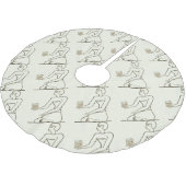 "Kushim, der Buchhalter, der einen Rechner hat" Polyester Weihnachtsbaumdecke (Schrägansicht)