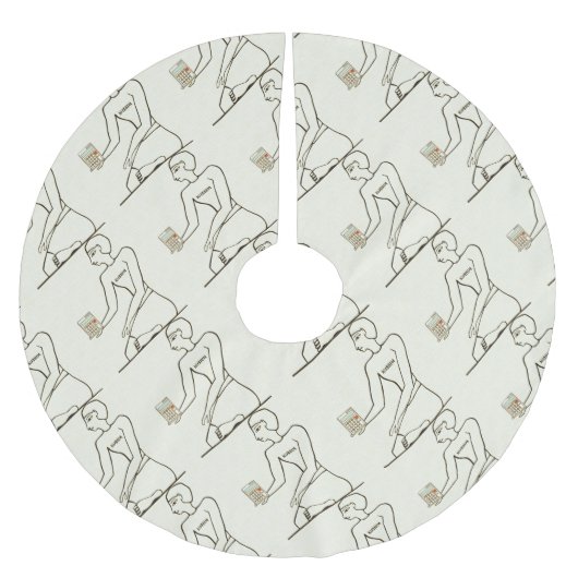 "Kushim, der Buchhalter, der einen Rechner hat" Polyester Weihnachtsbaumdecke (Vorderseite)