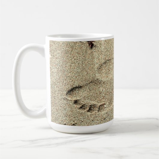 Kuss am Sandstrand Kaffeetasse (Links)