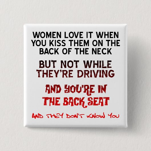 Kuss auf das Neck Funny Button Abzeichen Button (Vorderseite)