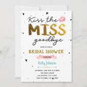 Küss auf der Brautparty-Karte zum Abschied Einladung (Vorderseite)