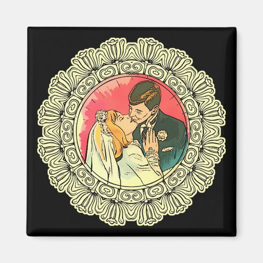 Kuss auf der Hochzeit Magnet (Vorne)
