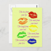 Kuss aus den Lippen Postkarte (Vorne/Hinten)