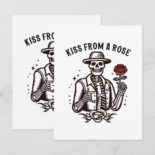 Kuss aus einer Rose Begleitkarte (Vorne/Hinten)